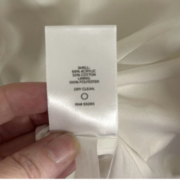 Express NWT Ivory w/Navy Stripes Draped Boucle Blazer Sz M Womens Cozy Cottage - Picture 9 of 9